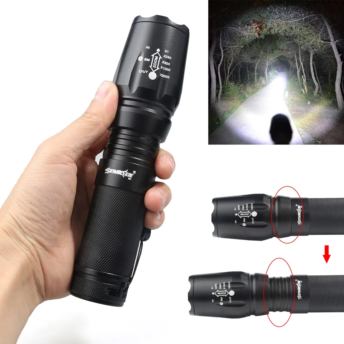 New 2018 Fashion Zoomable 4000LM 5 Modes XML T6 LED High Power Flashlight Torch Lamp Drop Shipping | Освещение