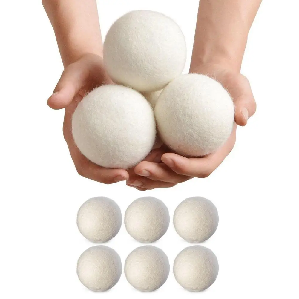 6PCS/SET Natural Reusable Laundry Clean Ball Practical Home Wool Dryer