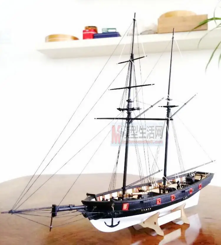 Free shipping 1:100 Scale Wooden Sailboat Halcon1840 Model 