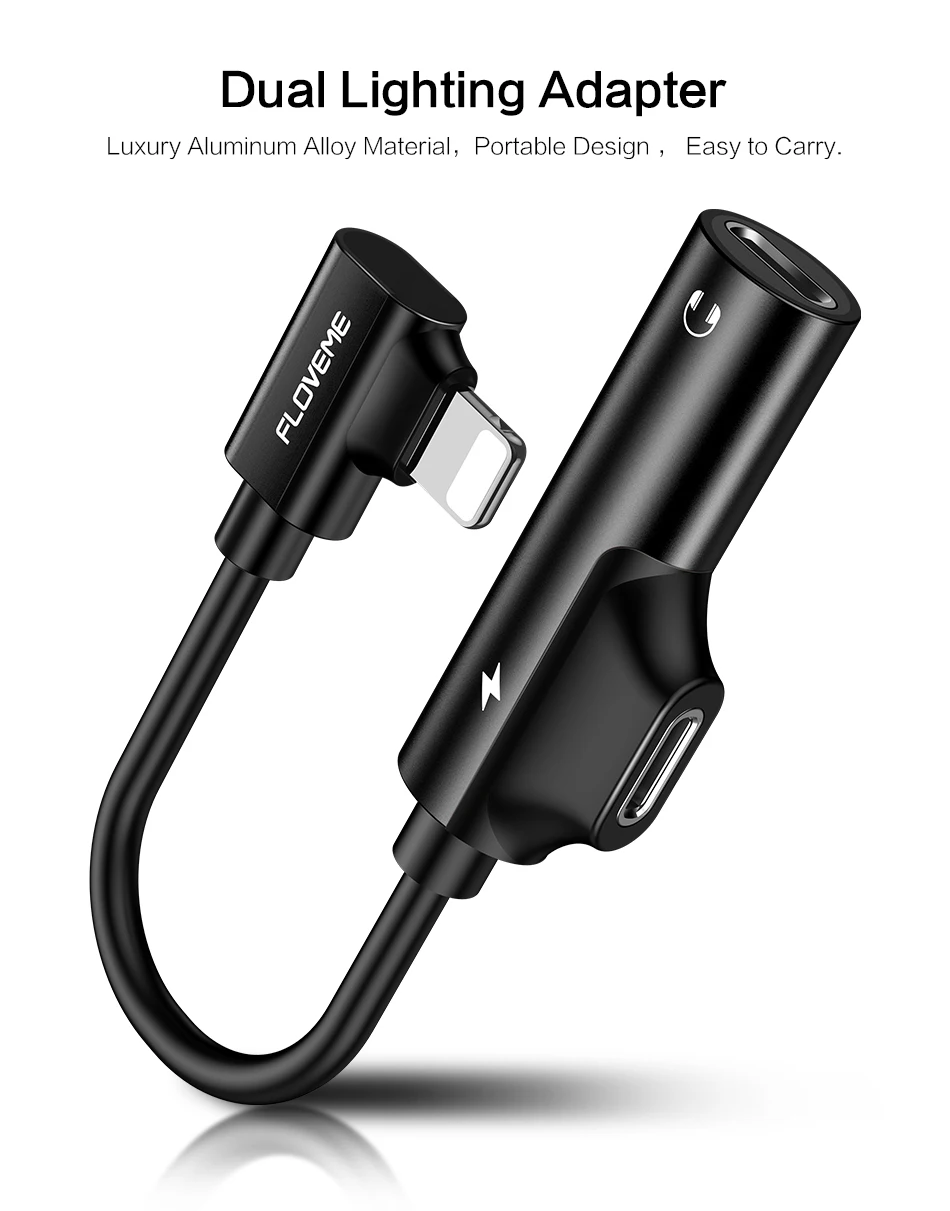 FLOVEME 2 в 1 для адаптер Apple зарядное устройство наушников сплиттер iPhone X XS XR 7 8 плюс Adaptador зарядки конвертер USB адаптер