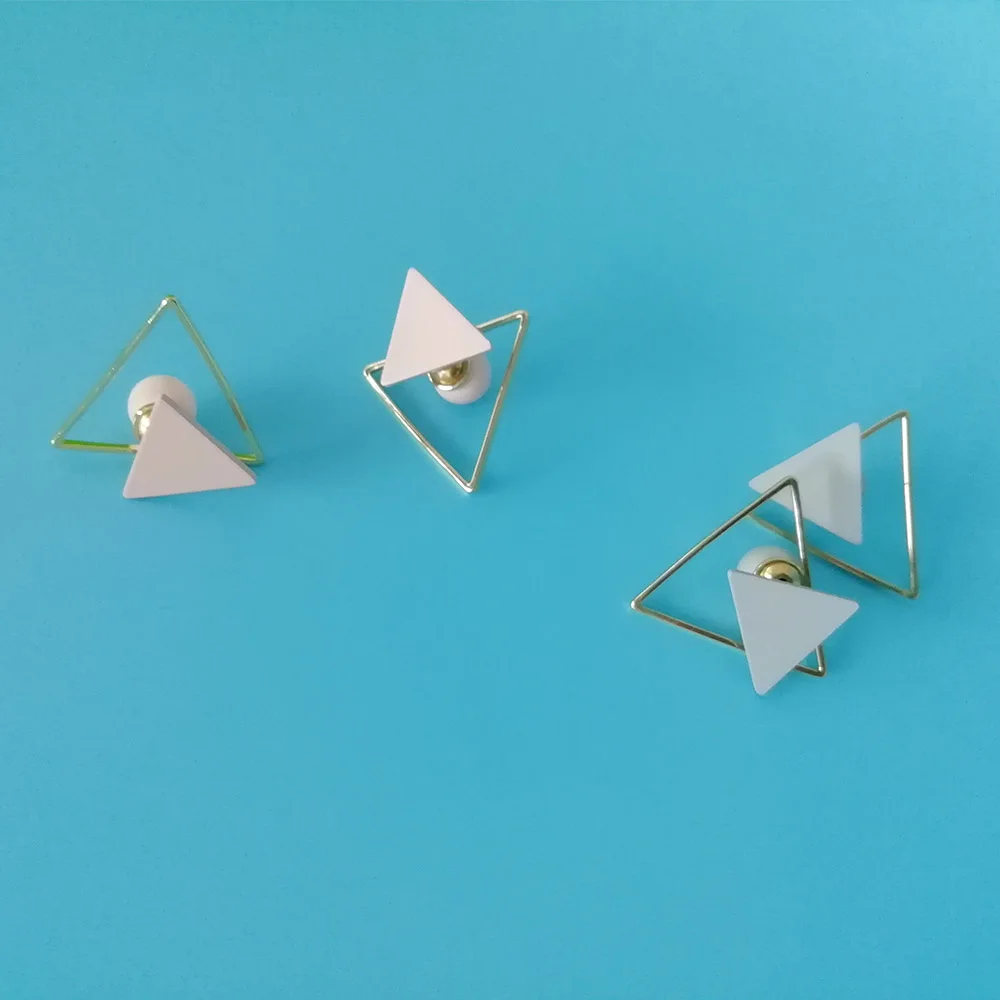 

1 Pair Personality Triangular Studs Earrings New Fashion Korean Geometry Cute Girls Lovely Accessories for Women Ladies Gifts