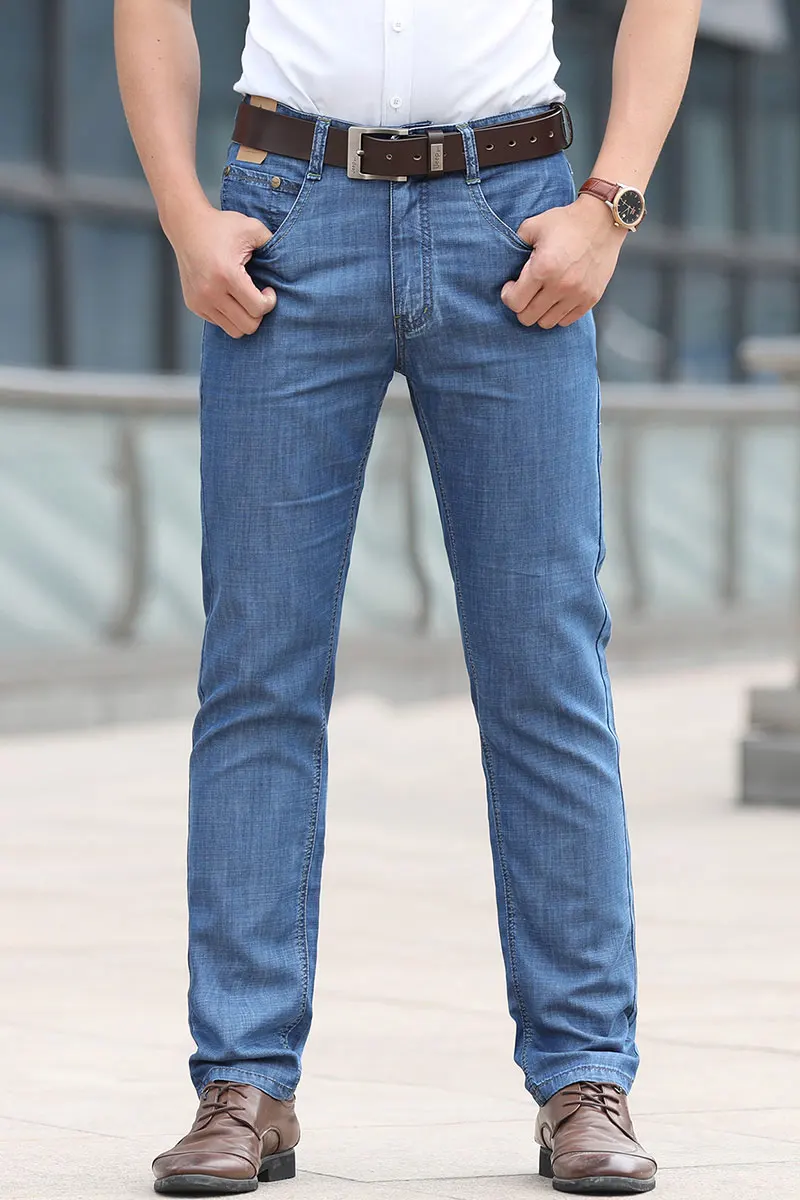 2019 Spring Summer JEEP Brand Cotton Jean Elastic Mens Casual Full Length European American Jeans Cotton Pants Fashion Trousers (2)