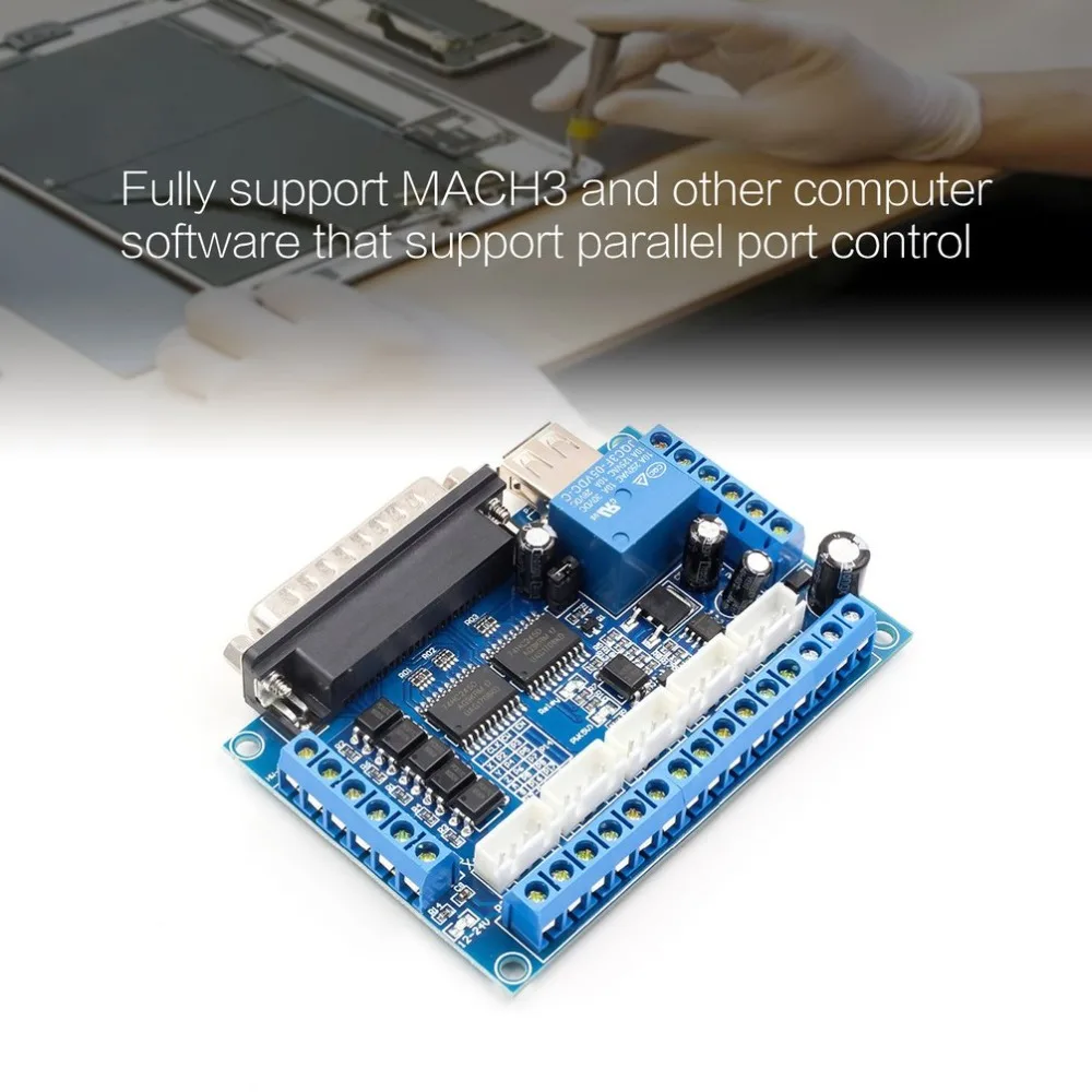 5 осевой ЧПУ Breakout Board Драйвер шагового двигателя MACH3 модуль управления параллельным портом с оптическим соединителем USB кабель 5 осевой ЧПУ Breakout Board Драйвер шагового двигателя MACH3 модуль управления параллельным портом с оптическим соединителем USB кабель