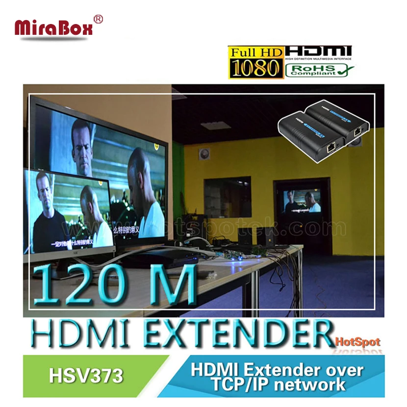 1080P 120m HDMI удлинитель по IP/TCP Cat5/Cat5e/Cat6 для проектора DVD STB Rj45 UTP/STP HSV373|hdmi extender|extender