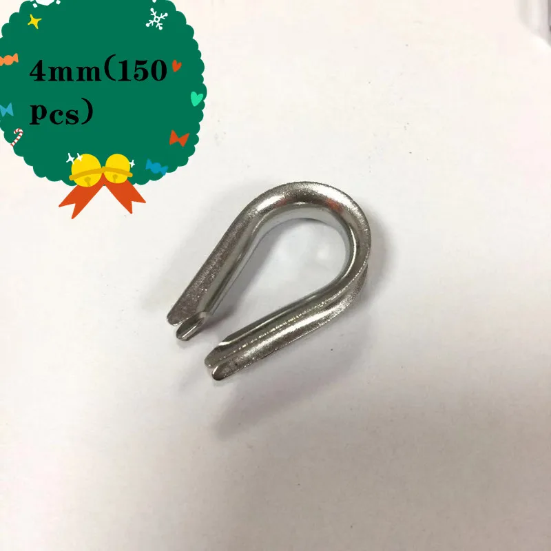 

150pcs Thimble for wire rope 4mm Rope Thimble Stainless Steel 304