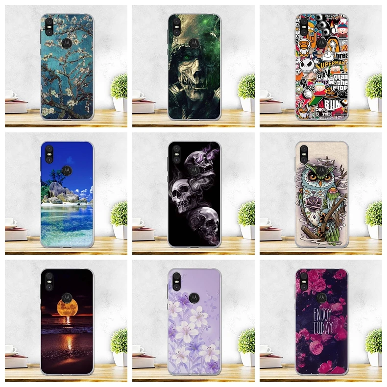 جراب لهاتف Motorola واحد حالة سيليكون لينة TPU الهاتف المحمول لطيف الوفير الإسكان غطاء أسود لل Fundas موتو P30 لعب غطاء جراب هاتف