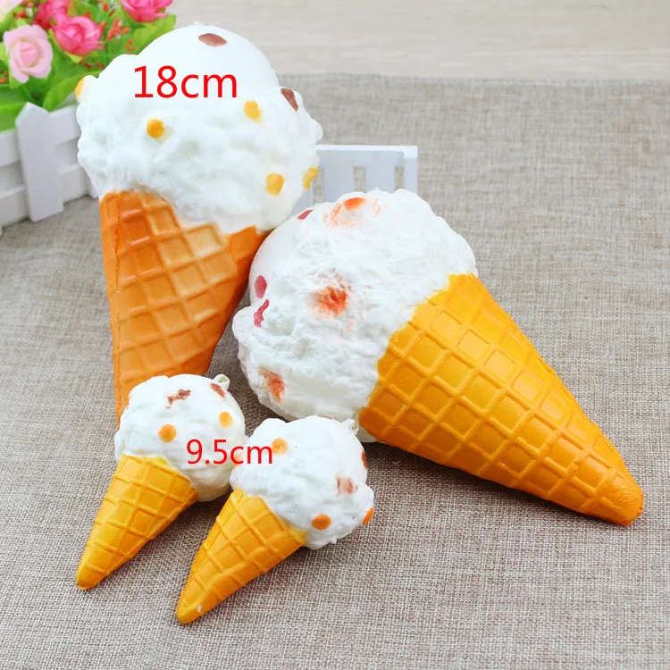 Mskwee Squishy ice Cream Cone Jumbo Cute Slow Rising Soft Squishes Lovely Phone Straps Stress Relief Squeeze Toy Home Decor Gift | Игрушки и