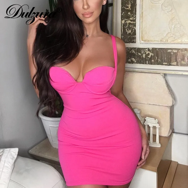 

Dulzura summer women dress sexy bodycon party dress mini festival v neck backless strap elegant vestidos ladies club clothes
