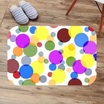 

Slip-Resistant Bathroom Carpet Soft Flannel Water Absorption Bath Mat Customized Doormat Polka Dot Door Mats Floor Rugs