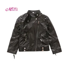 New Girls Zipper PU Leather Jackets For Children Clothing Spring Autumn Motorcycle Bomber Outerwear 4 6 8 10 12 Years Girls Coat