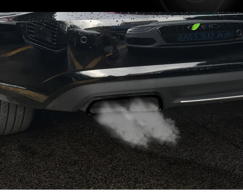 Для Audi A6 C7 аксессуары A4 B9 A7 Q5 Q7 изменение выхлопной трубы в горле четыре из глушитель выхлопной трубы автомобиля наклейки 2016 2017 2018 2019