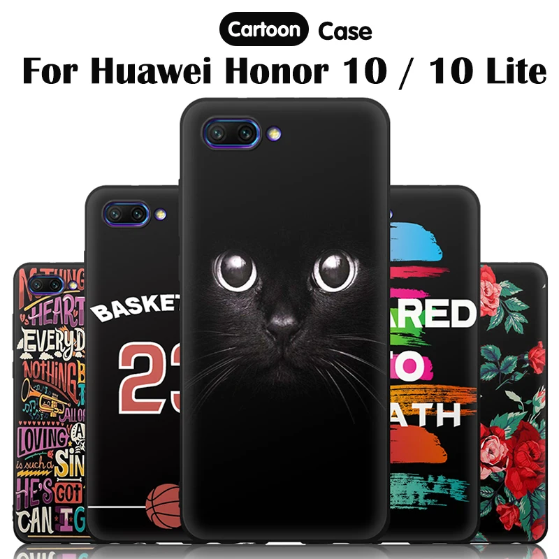 JURCHEN Матовый ТПУ мягкий чехол для телефона Huawei Honor 10 силиконовый мультяшный принт