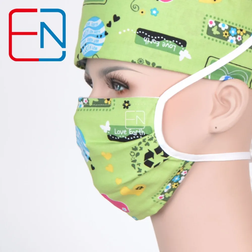 Hennar медицинский скраб шапки маски с Sweatband отрегулировать Размеры свободно скраб шапки Регулируемая клиника доктора Медсестра Медицинский
