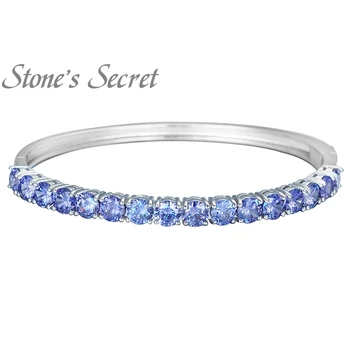 

925 Sterling Silver Tanzanite Bangle Top Quality Elegant OL Style Fine Jewelry Gift