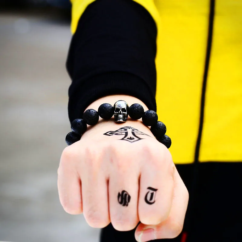 

Beier 316L Stainless Steel bracelet punk skull Lava Bracelet For Vintage fashion Style Men's Bracelet Jewelry hss005