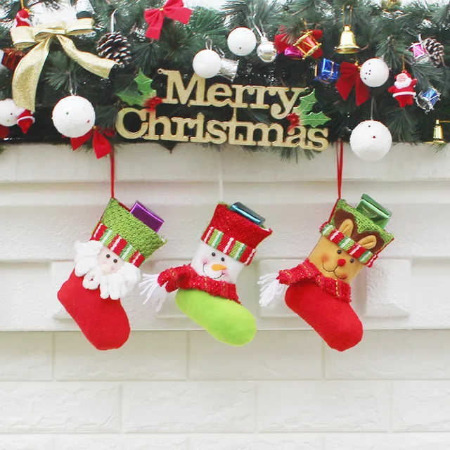 19cm Christmas Stocking Bright Color Sock Gift Bag Kids 19cm Christmas Stocking Bright Color Sock Gift Bag Kids Decoration Candy Bauble