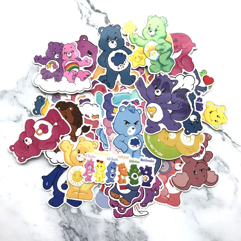 

53Pcs care bear cute Stickers For Decal For Snowboard Laptop Luggage Car Fridge Car-Styling Vinyl Home