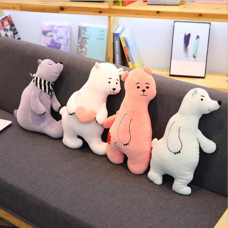 

Lovely Polar Bear Short Plush Toy Stuffed Animal Doll Plush Pillow Birthday Gift Send to Children & Friends