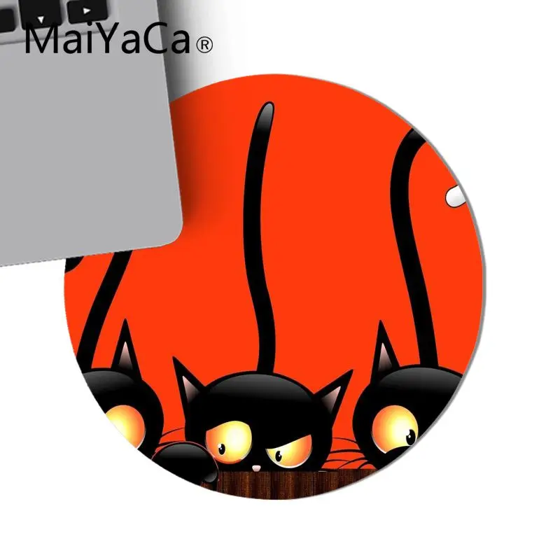 MaiYaCa New Cats black and white Laptop Round Gaming Mousepad Keyboards Mat Gamer Gaming mouse pad Round Desk Mat muismat