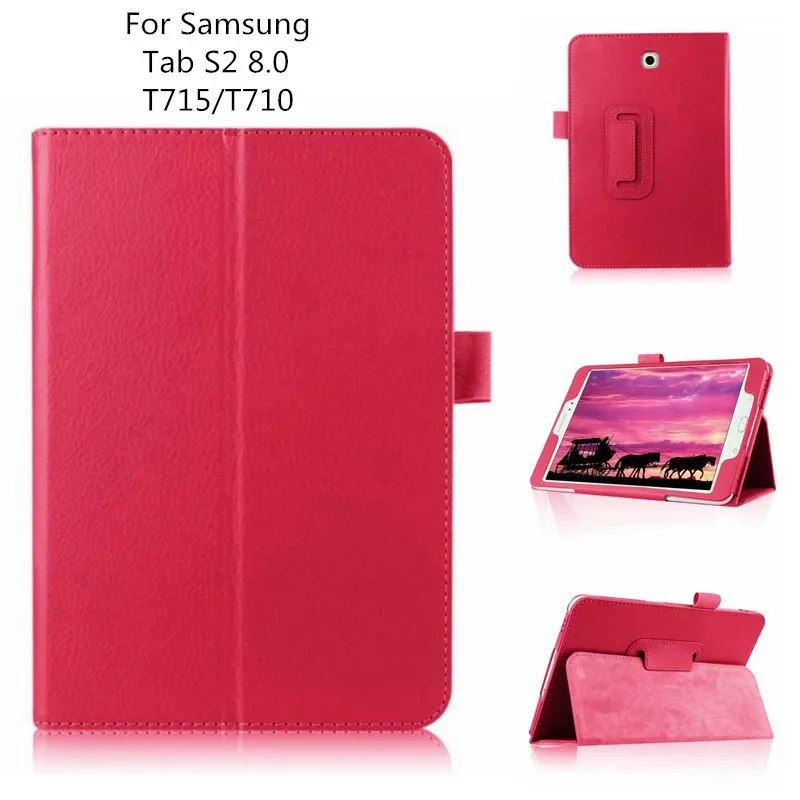 

For Samsung Tab S 2 8.0 inch Lychee Skin Leather Folio Stand Leather Smart Case for Samsung Galaxy Tab S2 8.0 T715 T710
