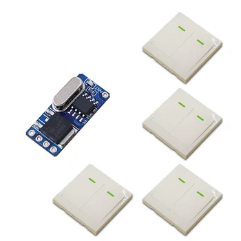 

Best Price DC3.5V 6V 9V 12V Multi-function 1CH Wireless Remote Control Switch System Receiver& 4*White Wall Panel Sticky Remote
