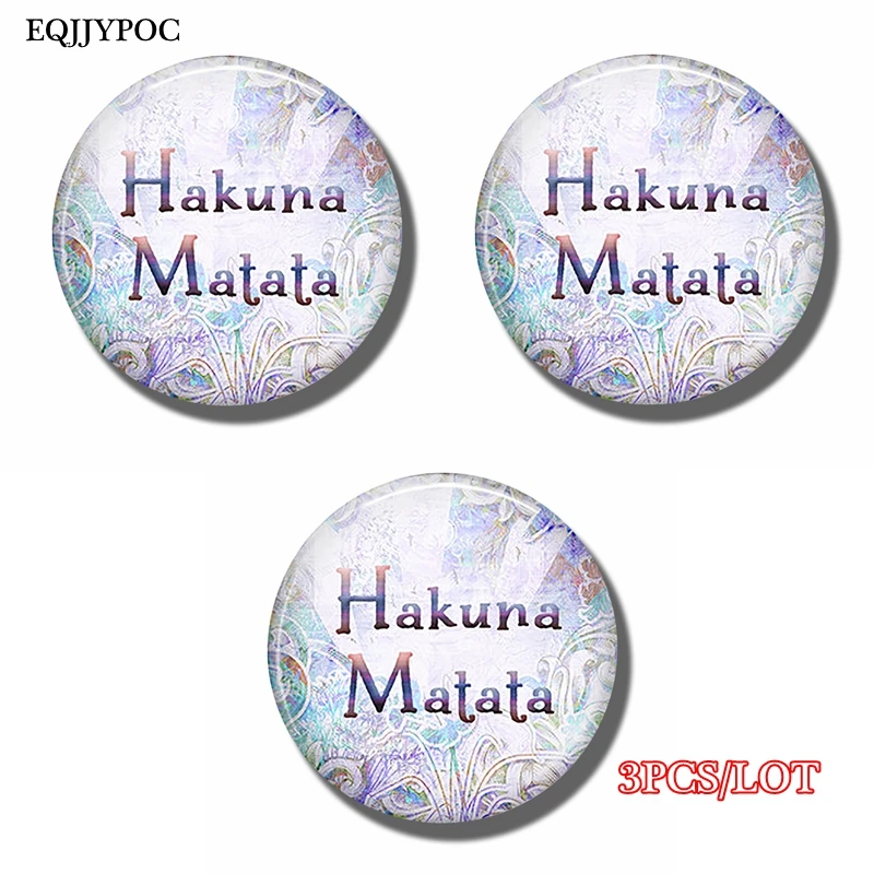 

"Hakuna Matata" No Worries No Problems Quote Glass Dome Magnetic Refrigerator Stickers 30 MM Fridge Magnet Kitcher Home Decor