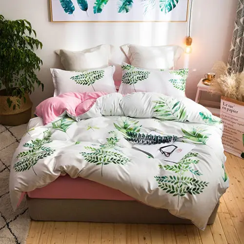 Наборы постельных принадлежностей 3/4 шт. геометрический узор кровать подкладки: пододеяльник, простынь, наволочки для подушек, набор - Цвет: as