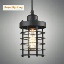 Edison retro de metal negro cocina Luminaria luz de Mar Mediterráneo E27 Hierro lámpara colgante pasillo Comedor Barra de Luz Pendientes