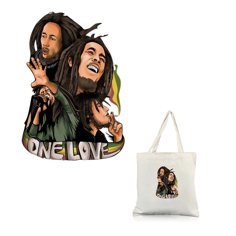 Нашивки для одежды Bob Marley, переводные наклейки для печати под давлением, наклейки из железа, сделай сам, украшение ручной работы, аппликация для джинсовых пальто, футболки E0165
