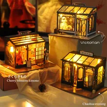 DIY кукольные домики для продажи игрушки для детей мир Ретро магазин милые семьи дом Миниатюрный Кукольный домик подарок на день Святого Валентина