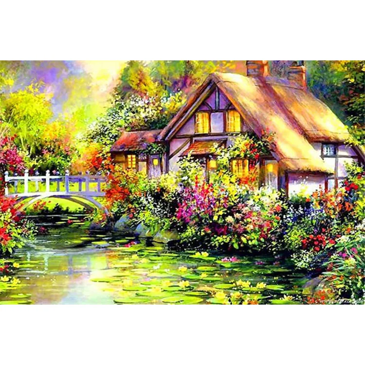 Лесная хижина пейзаж Home Decor DIY 5D полный квадратный алмаз живопись вышивка крестом