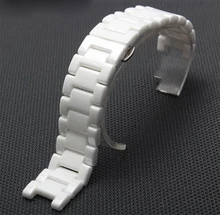 White Watchband Ceramic Watch bands 20mm Strap Concave interface 10mm Butterfly Buckle for diamond Wristwatches pure ceramic