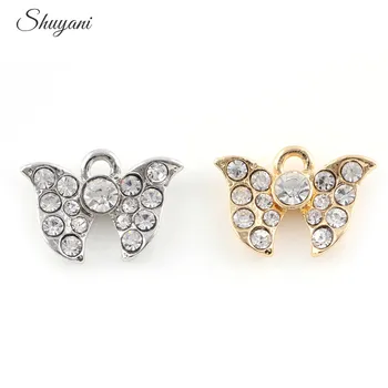 

14*19mm Crystal Mix Color Animal Butterfly Charms Pendant For Women Earrings Necklace DIY Jewelry Women Supplies