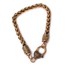 Мода рок ювелирные изделия древнее золото витой пшеничной цепи мужчин и женщин Подарочный браслет настраиваемый