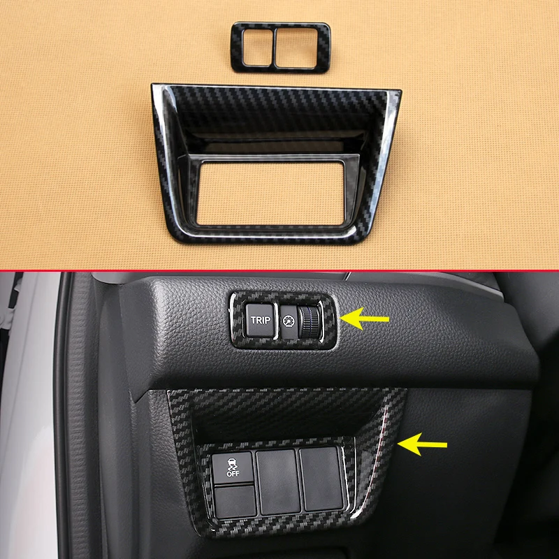 Черный углеродного волокна Посмотрите интерьеров для- 10th Honda Accord со стороны водителя фар переключатель Функция кнопки крышка аксессуары