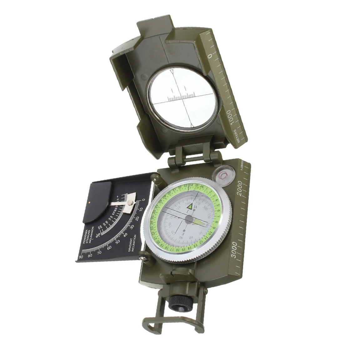  2019 New Professional Military Army Metal Sighting Compass clinometer Camping