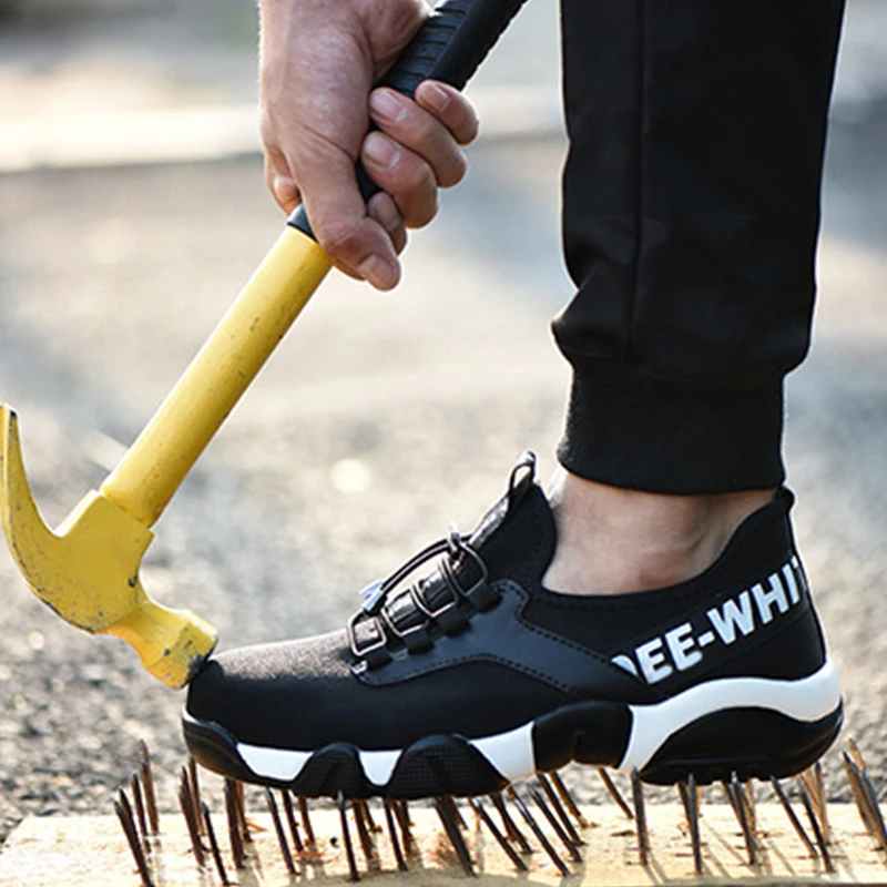 

Summer Breathable Safety Shoes Anti Smash Sneakers Outdoor Anti Piercing Shoes Work Shoes Safety Fashion Sneakers Size 36-45