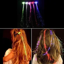 Освещение 10 шт./лот светодиодный светоизлучающий волоконно-оптический провод шпилька светящиеся шелковые косы инструмент для укладки