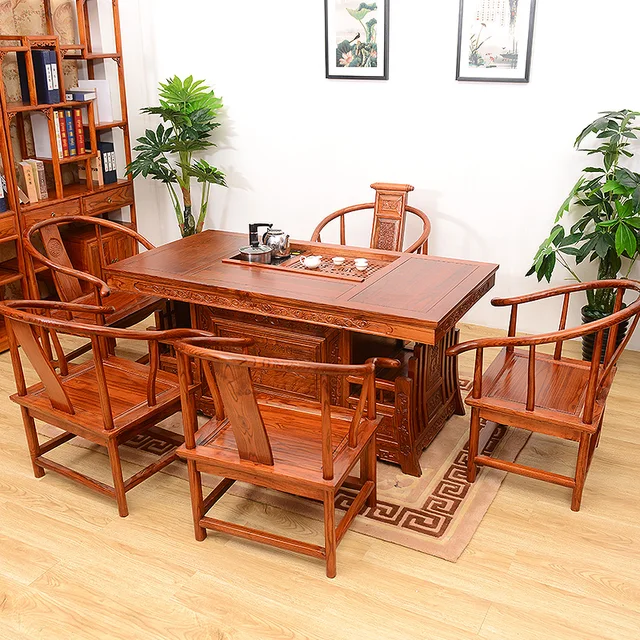 1.2 m Chinese tea table tables and chairs combination of solid wood