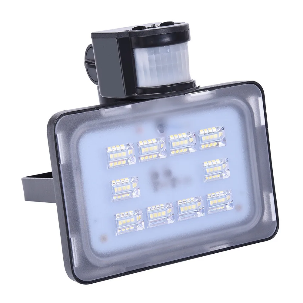 Conduziu a Luz de Inundação Sensor de Movimento Parede do Jardim ao ar Holofote à Prova Lâmpada Solar 50w 12v Pir Sentido Holofotes Ip65 Livre d' Água 10w 20w 30w 8 Lâmpadas solares