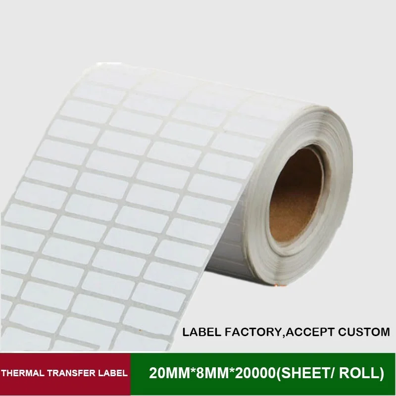 Aliexpress.com : Buy Thermal transfer label 20mm*8mm 20000 sheets per roll 4 row blank adhesive ...