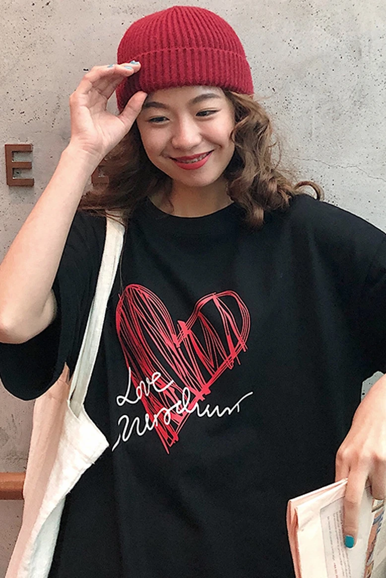 Harajuku Винтажная Футболка большого размера Женская модная забавная футболка с