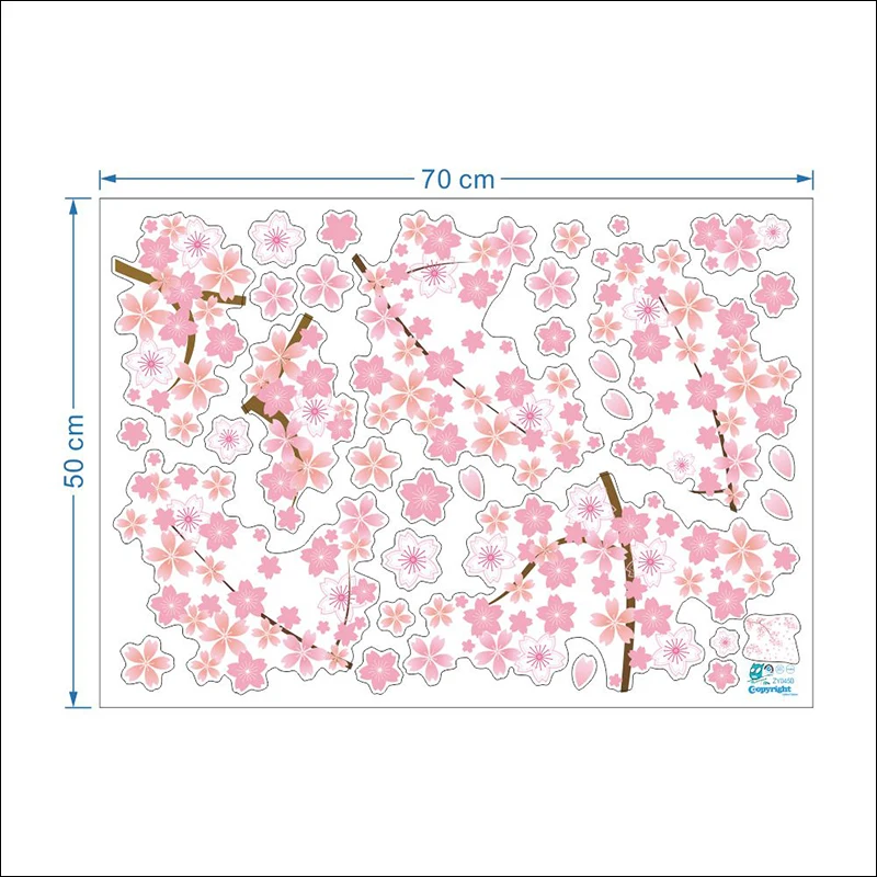 Романтические наклейки на стену с цветущей вишней для домашнего декора, гостиной, спальни, телевизора, дивана, фонового декора, семейная наклейка на стену из ПВХ, сделай сам