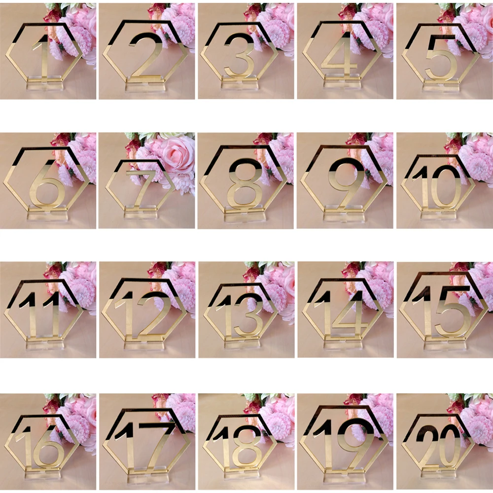 

1-20 Wedding Table Number Table Cards Wedding Decoration Event Party Supplies Home Decoration with Base Table Number Home Decor