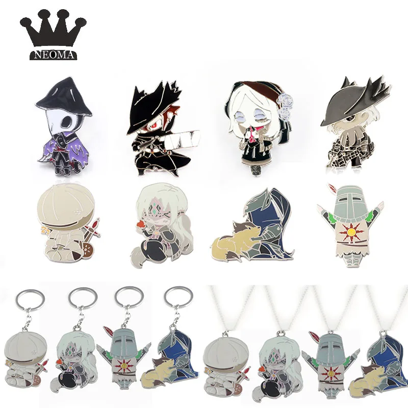 

10Pcs/lot Hot Game Dark Souls III KeyChain Key Chain Sun Sollar Fire Keeper Knight Keychain For Keys For Men Women Jewelry