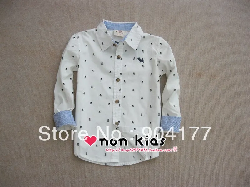 

Free shipping boys shirts new 2013 100% cotton children's shirts