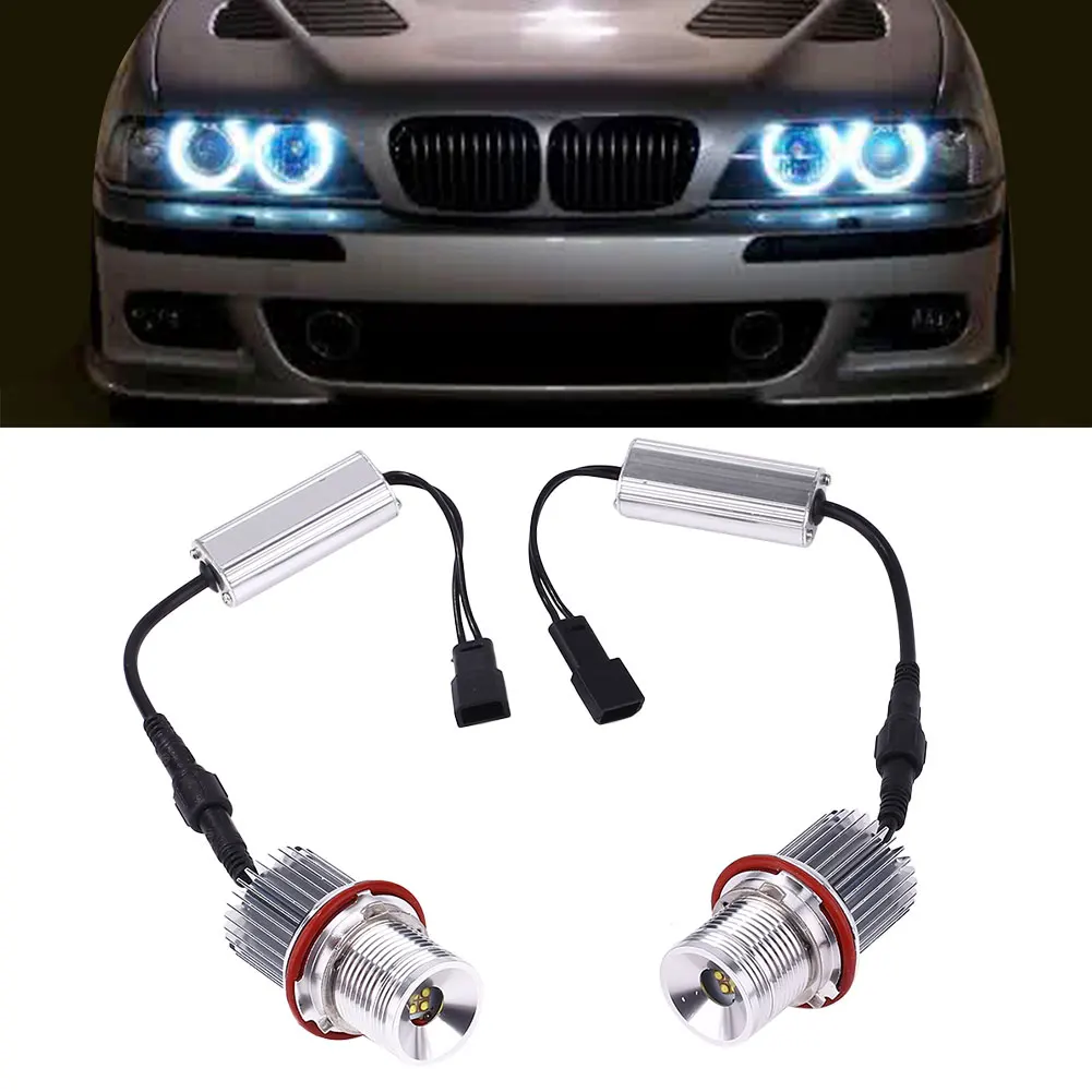 

Vehemo 1 Pair DC 12V Car LED Angel Eye Light For BMW E39 Accessories 40W 3500LM