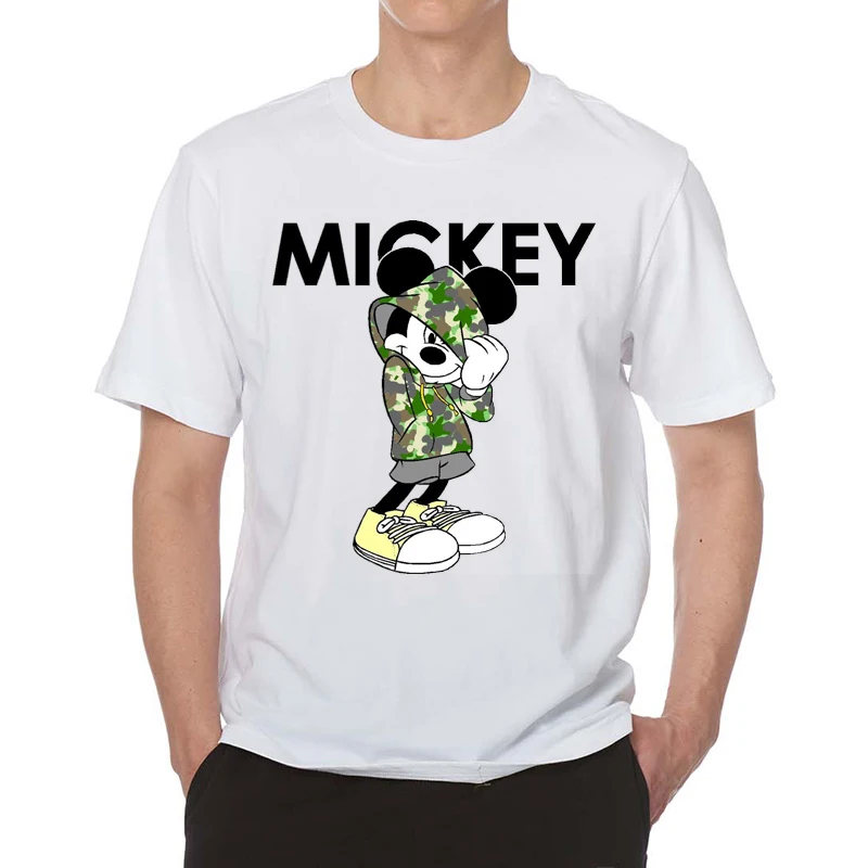 

Camouflage Micky Funny T Shirt Aesthetic Harajuku Graphic Tees Men Women 2019 White Clothes Streetwear Gothic Tops Anime Shirt