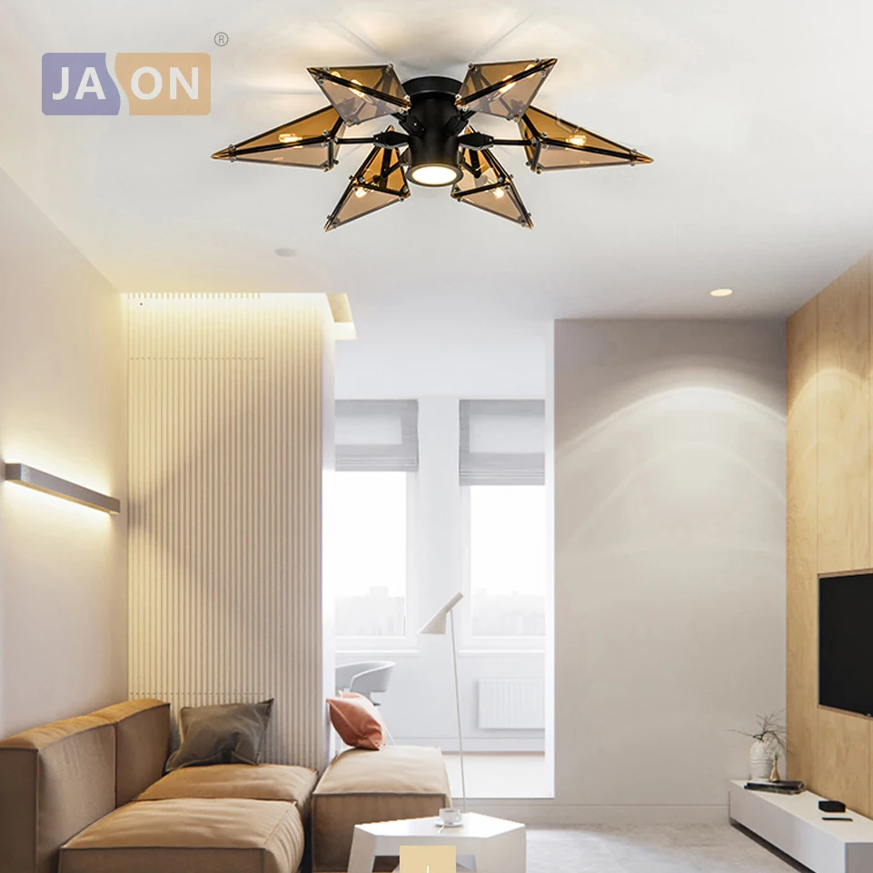 G4 Led Postmodern Iron Glass Amber Grey Designer Led Lamp Led
