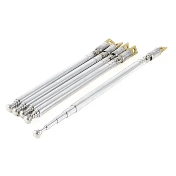 

AAAE 5 Pcs 32cm Length 5 Section Telescopic AM FM Radio Antenna 180 Degree